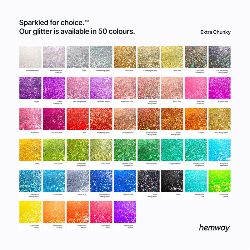 Hemway Glitter Paint Additive Crystals for Acrylic Emulsion Paint, Interior & Exterior Walls, Wood, Varnish, Matt, Gloss, Furniture 100g / 3.5oz - Extra Chunky (1/24"" 0.040"" 1mm) - Silver - Image 5